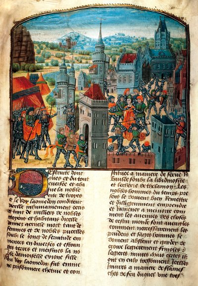 De Trojaanse Oorlog (miniatuur) door Unbekannt