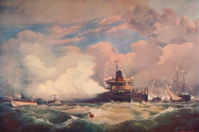 Het Torenschip Devastation bij Spithead, 1873 1906 door Unbekannt