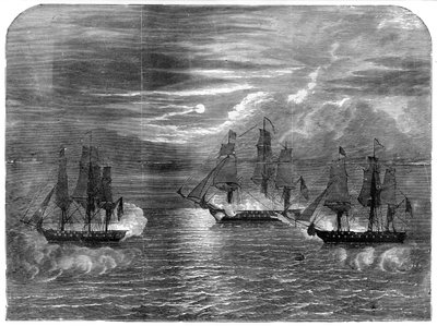 De USS Constitution neemt de Cyane en Levant gevangen door Unbekannt