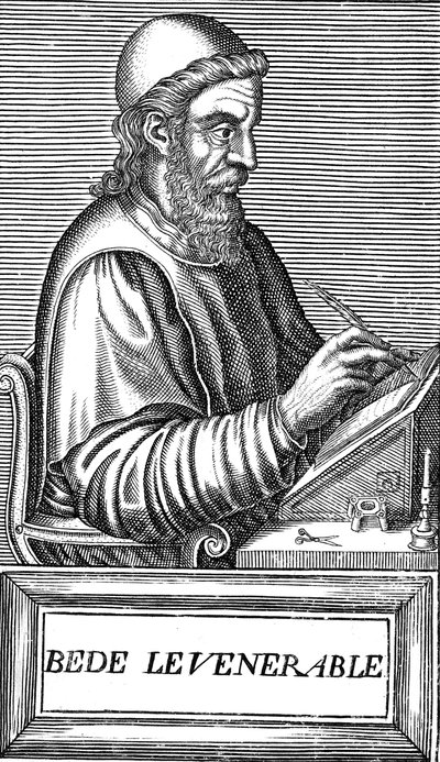 De eerbiedwaardige Beda ca. 673-735, Angelsaksische theoloog, geleerde en historicus, ca. 1584 door Unbekannt
