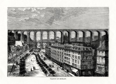 Het viaduct bij Morlaix, Frankrijk, 1879 door Unbekannt