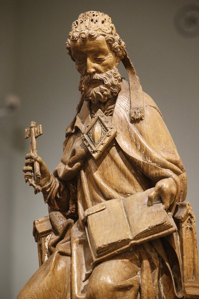 Het Victoria en Albert Museum. Sint Pieter. Eik. Zuidelijke Nederlanden. Verenigd Koninkrijk door Unbekannt