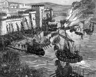 De Vikingaanval op Parijs, 885 1882-1884 door Unbekannt