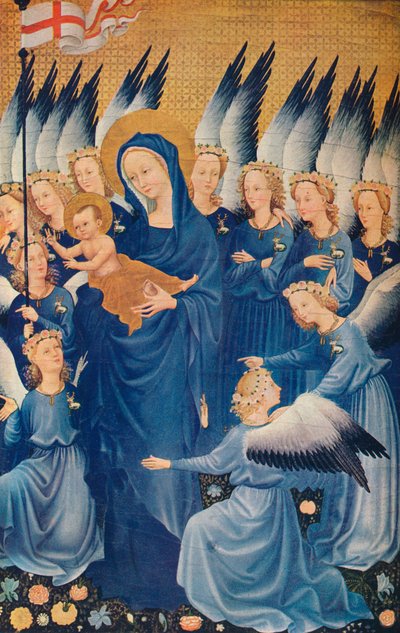 De Maagd en het Kind met Engelen: Blad van het Wilton-diptiek door Unbekannt