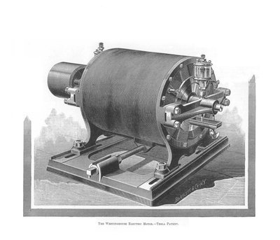 De Westinghouse Wisselstroommotor door Nikola Tesla, 1888-1889 door Unbekannt