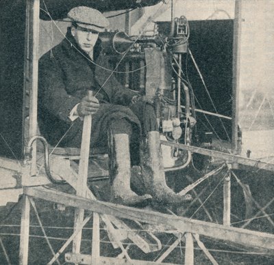 Het vliegtuig dat de eerste vlucht van een cirkelvormige mijl in Groot-Brittannië maakte, c1909 c1937 door Unbekannt
