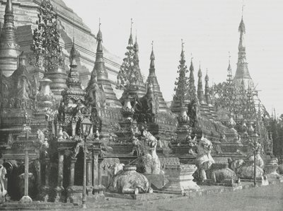 De basis van de Grote Pagode, Rangoon, Birma, 1895 door Unbekannt