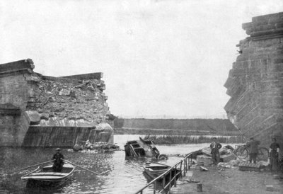 De brug bij Trilport, 1e Slag om de Marne, Frankrijk, 5-12 september 1914 door Unbekannt