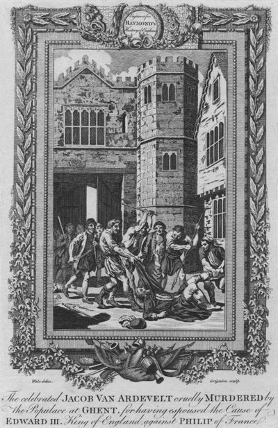 De beroemde Jacob Van Artevelde wreed vermoord door het volk in Gent, ca. 1787 door Unbekannt