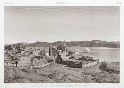 De stad Al Minya en de rivier de Nijl, Egypte door Unbekannt