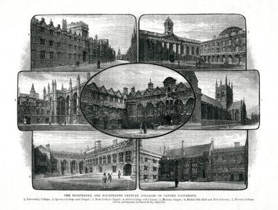 De colleges van de Universiteit van Oxford, 1895 door Unbekannt