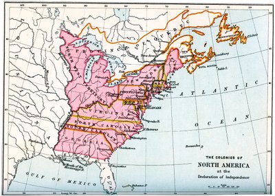 De koloniën van Noord-Amerika bij de onafhankelijkheidsverklaring, 1776, 1894 door Unbekannt