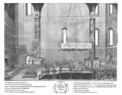De kroning van Anna Ioannovna op 30 april 1730, 1730 door Unbekannt