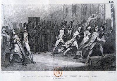 De staatsgreep van de 18e Brumaire 9 november, 1799, 19e eeuw door Unbekannt