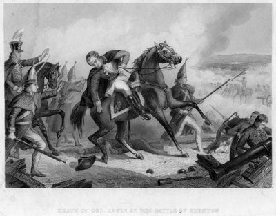 De dood van kolonel Rawle in de Slag bij Trenton, 1776 door Unbekannt