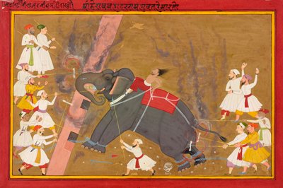 De Olifant Khanderao Bahadur Doodt Sham Mahavat door Unbekannt