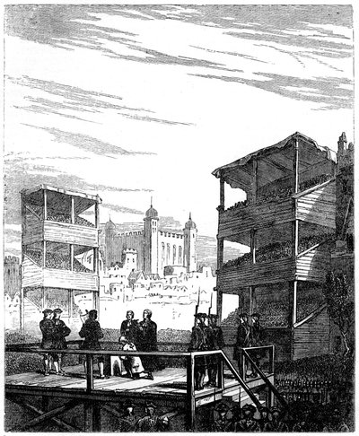De executie van Lord Derwentwater op Tower Hill, Londen, 1716, 19e eeuw door Unbekannt