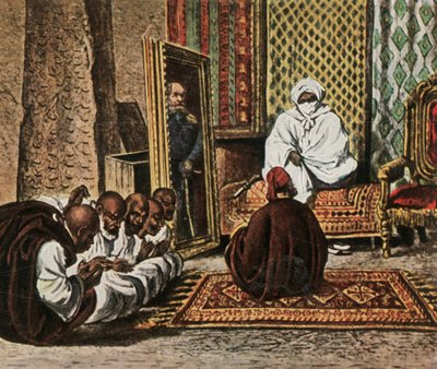 De ontdekkingsreiziger Nachtigal met Sheik Omar van Bornu, 5 juni 1870 door Unbekannt