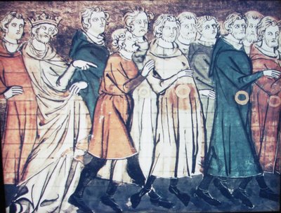 De verdrijving van Joden uit Frankrijk in 1182 Een miniatuur uit Grandes Chroniques de France, 1320s door Unbekannt