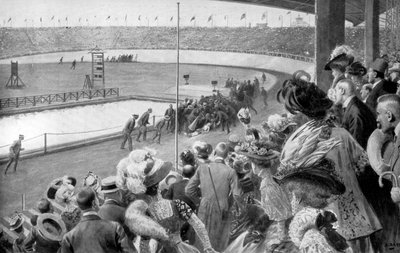 De finish van de marathon, Olympische Spelen, Londen, 1908, ca. 1920 door Unbekannt