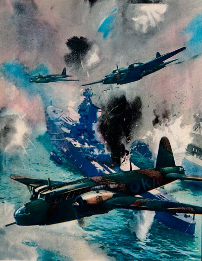 De eerste Britse luchtagressieve actie van de oorlog, de aanval op Kiel, 1940 door Unbekannt