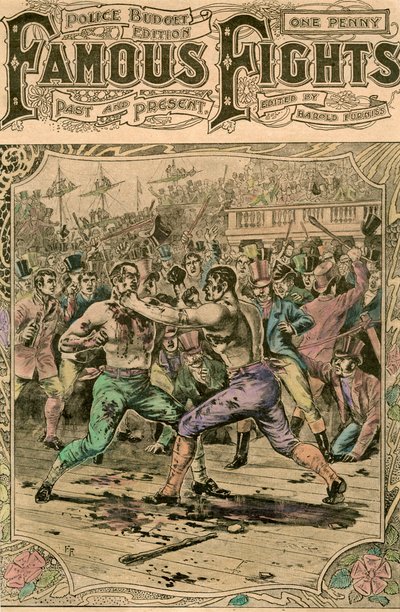 Het eerste gevecht tussen Tom Spring en Jack Langan, 1824 eind 19e of begin 20e eeuw door Unbekannt