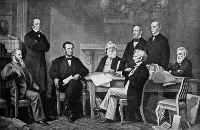 De eerste lezing van de emancipatieproclamatie, 1863, ca. 1920 door Unbekannt