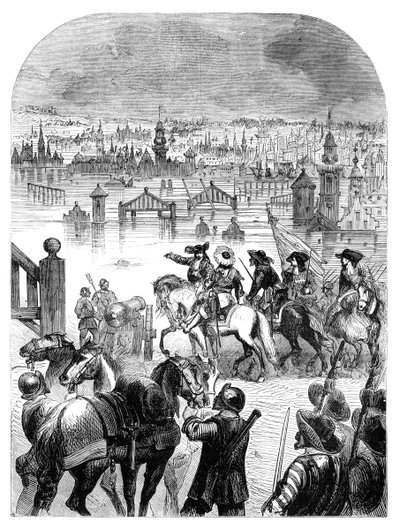 De overstroming van Amsterdam in 1672 door het bevel van Willem III, c1902 door Unbekannt