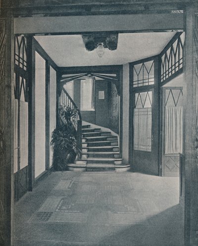 De vloer en trap van Behrens Huis, ontworpen door Peter Behrens, 1901 door Unbekannt