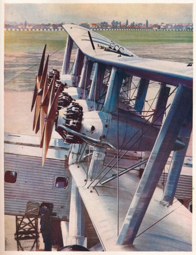 De vier Bristol Jupiter-motoren van de Imperial Airways-liner Scylla, ca. 1936-1937 door Unbekannt