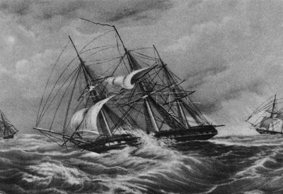De fregat Kreiser en de sloep Ladoga aan de kust van Amerika, 1900s-1910s door Unbekannt