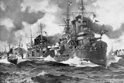 De grote Russische vloot stoomt voor de laatste keer uit, Russisch-Japanse Oorlog, 1904 door Unbekannt