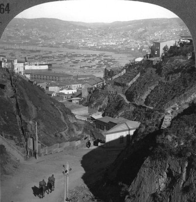 De haven en stad Valparaiso, Chili door Unbekannt