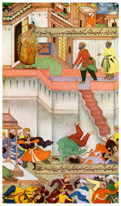 De moord op Adham Khan door Akbar, ca. 1600 1956 door Unbekannt