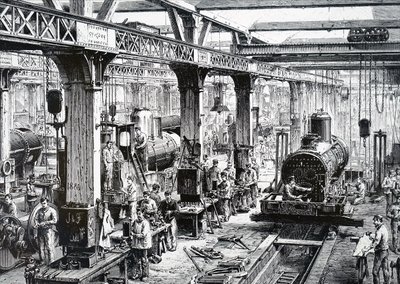 De productievloer van de Société Alsacienne de Constructions Mécaniques door Unbekannt