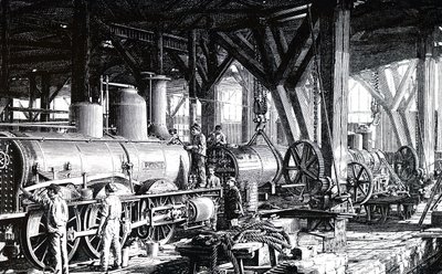 De productievloer van de Société Alsacienne de Constructions Mécaniques door Unbekannt