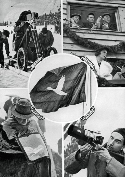De media in actie, Winterspelen, Garmisch-Partenkirchen, Duitsland, 1936 door Unbekannt