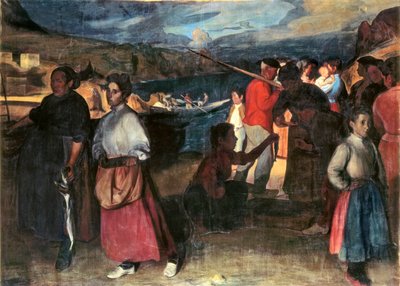 De koopman van sardines door Unbekannt