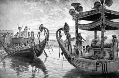 De mummie van Toetanchamon steekt voor de laatste keer de Nijl over, Egypte door Unbekannt