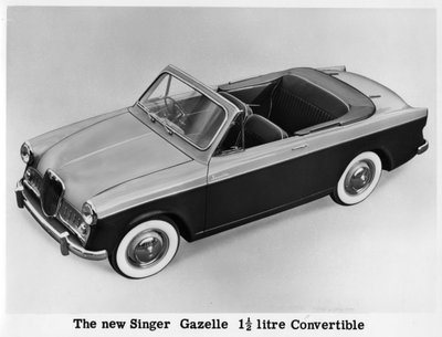 De nieuwe Singer Gazelle 1.5 liter cabriolet, ca. 1956-1958 door Unbekannt