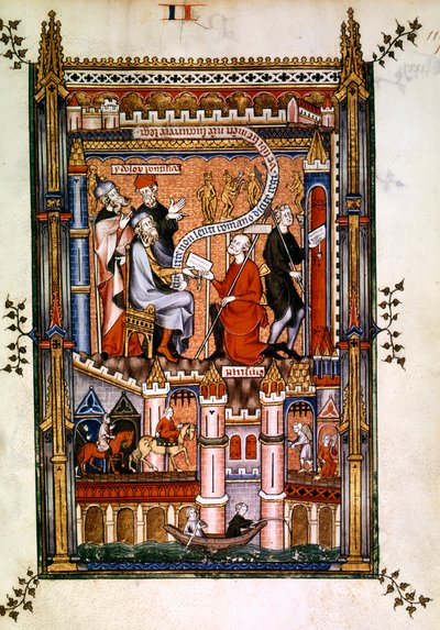 De heidense priesters van Parijs sturen hun boodschap naar Rome, 1317 door Unbekannt