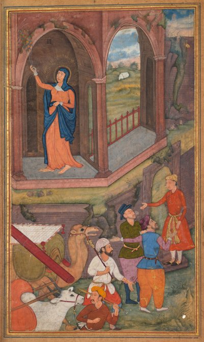 De geboorteplaats van Jezus, uit een Mirat al-quds van pater Jerome Xavier, 1602-1604 door Unbekannt
