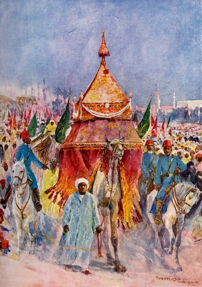 De processie van de Mahmal, Caïro, Egypte door Unbekannt