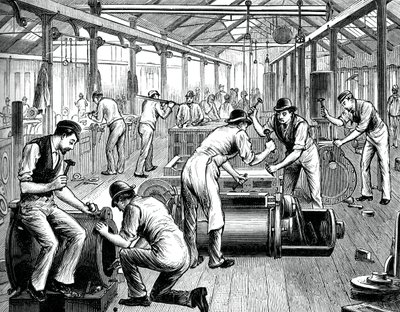 De pompwerkplaats in een Cornwall-fabriek door Unbekannt