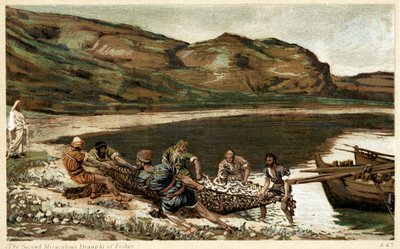 De tweede wonderbaarlijke visvangst, ca. 1890 door Unbekannt