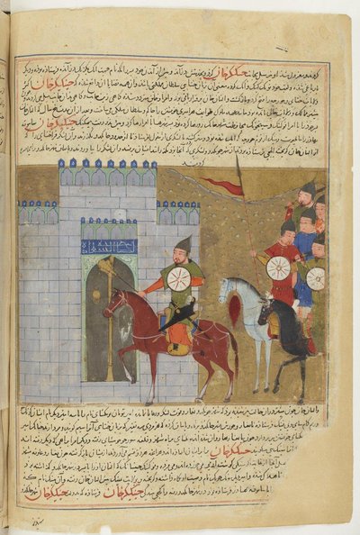 Het beleg van Peking. Miniatuur uit Jami al-tawarikh Universele Geschiedenis, ca. 1430 door Unbekannt