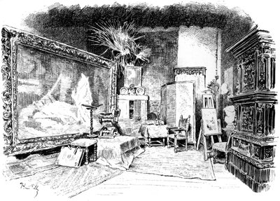 Het atelier van Karl von Piloty door Unbekannt