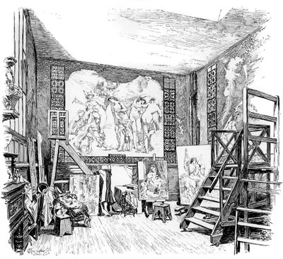 Het atelier van Paul-Jacques-Aimé Baudry, ca. 1880-1882 door Unbekannt