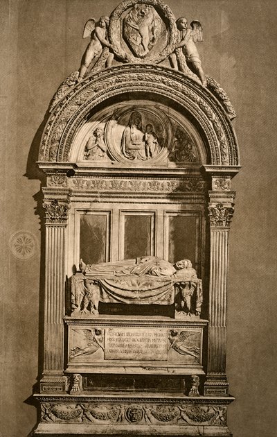 Het graf van Leonardo Bruni c1369-1444, Basiliek van Santa Croce, Florence, 1882 door Unbekannt