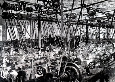De gereedschaps- en draaibankwerkplaats van Robert Stephenson and Company door Unbekannt